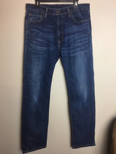 36W 34L Blue Denim Jeans, Straight Leg 