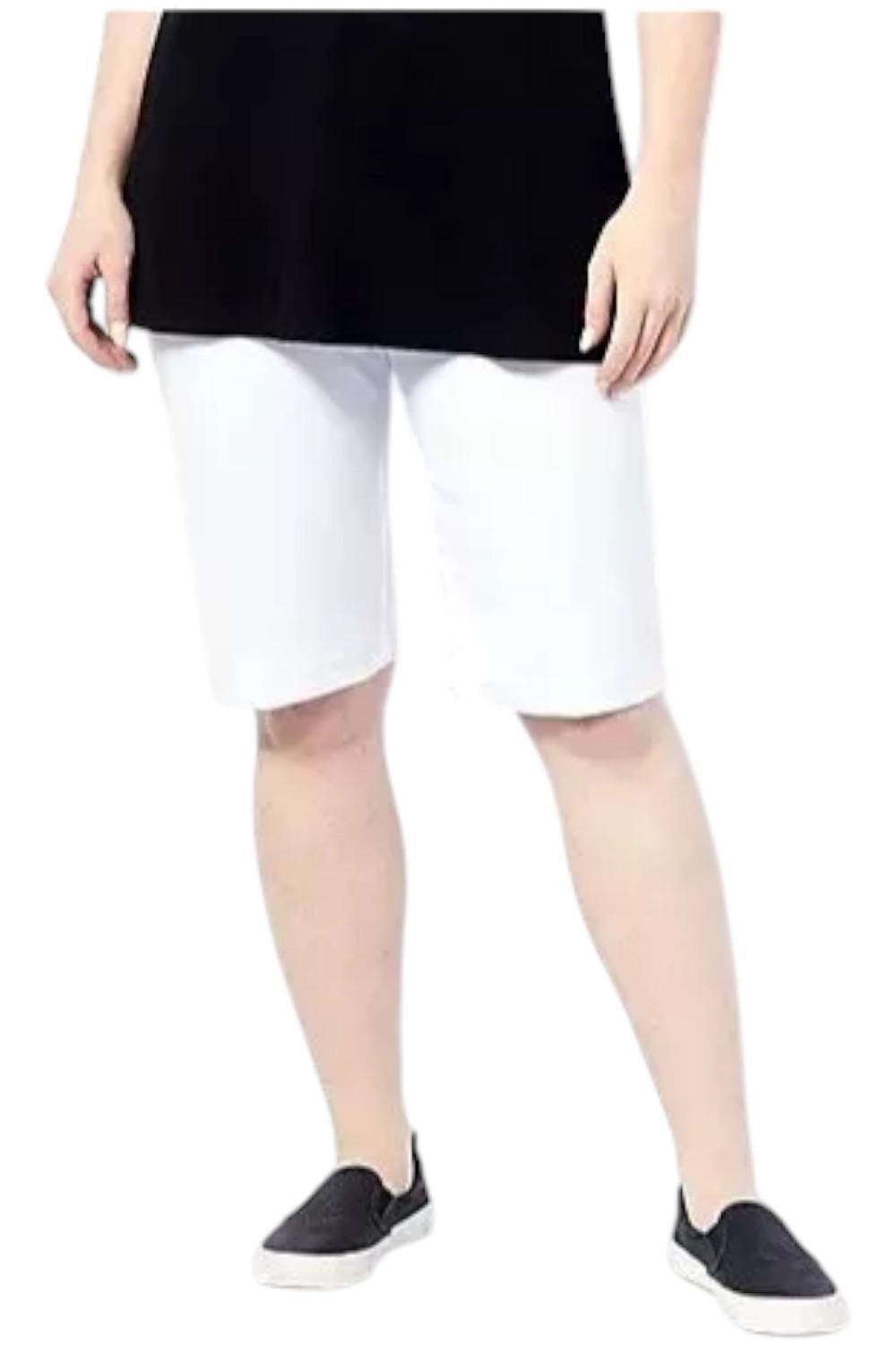 Женские шорты для ходьбы Susan Graver Womens LK Fusion Pull On белого цвета