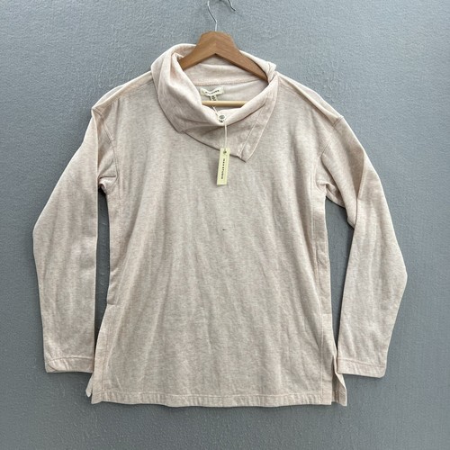 Max Studio Split Neck Pullover Sweater XS NWT Light Pink Blush FLAW See Last Pic - Picture 2 of 9