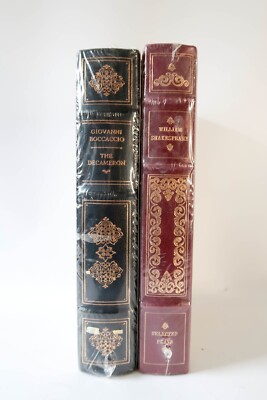 Lot of 2 New Vintage THE FRANKLIN LIBRARY Leather Bound Mixed Titles Book SEALED