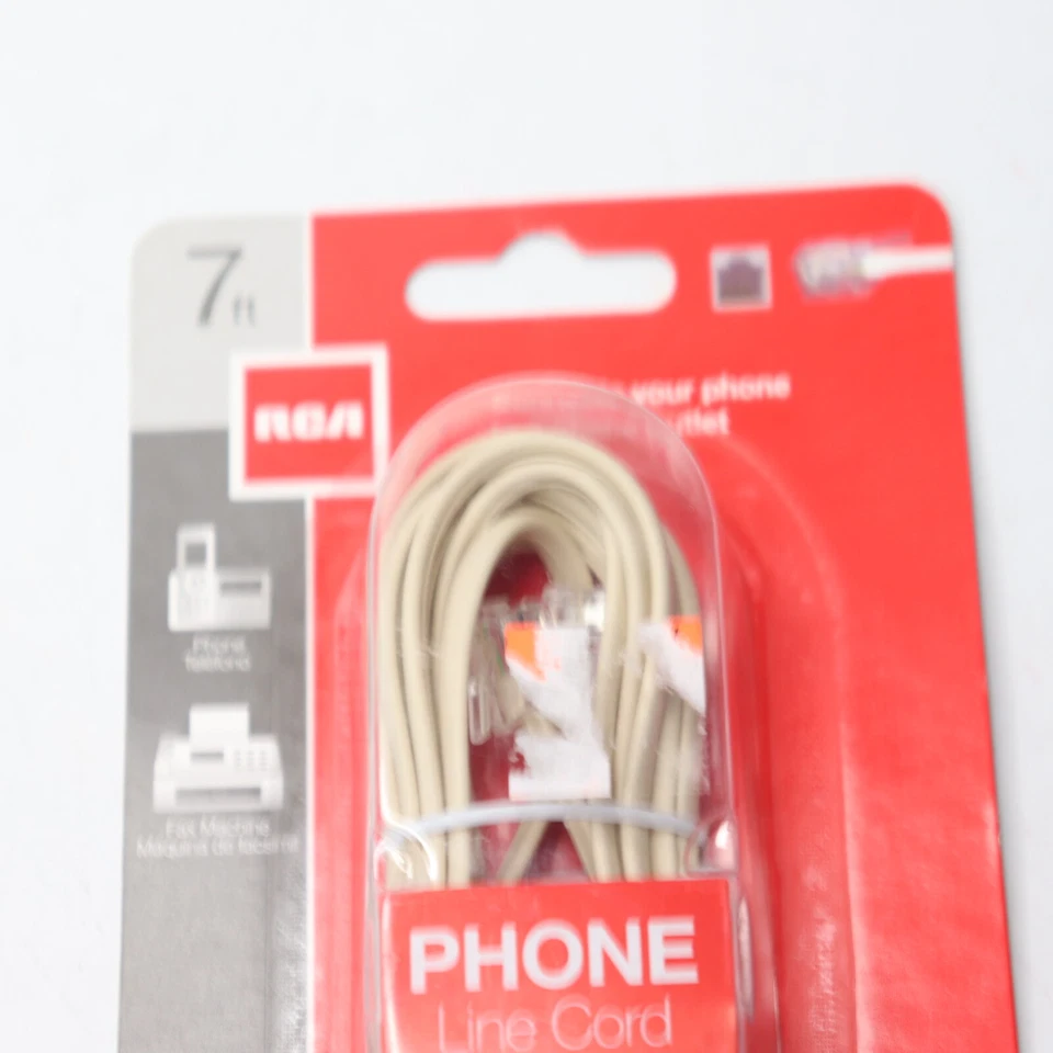 RCA Phone Line Cord Ivory 7ft. RCATP210R - Image 2 of 4