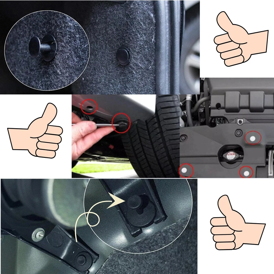 240 x Clips de parachoques retenedor 8 mm remaches sujetador guardabarros empuje para Honda Chevy Ford Foto 2 de 4