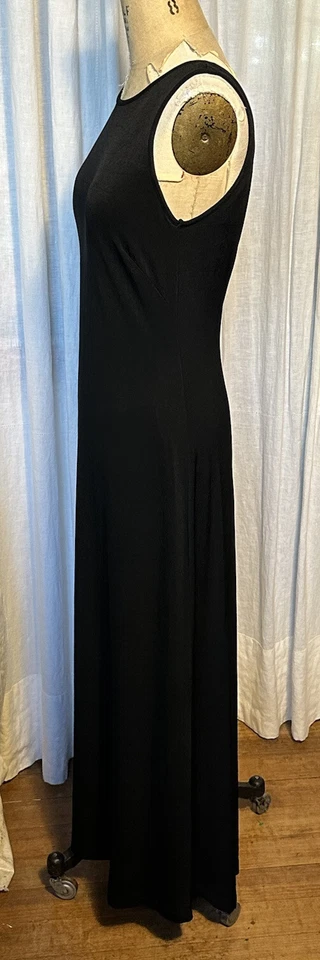 Vestido Midi Vintage Barbara Lerner Blk Jersey Costas Baixas Tamanho M Usado  - Imagem 3 de 4