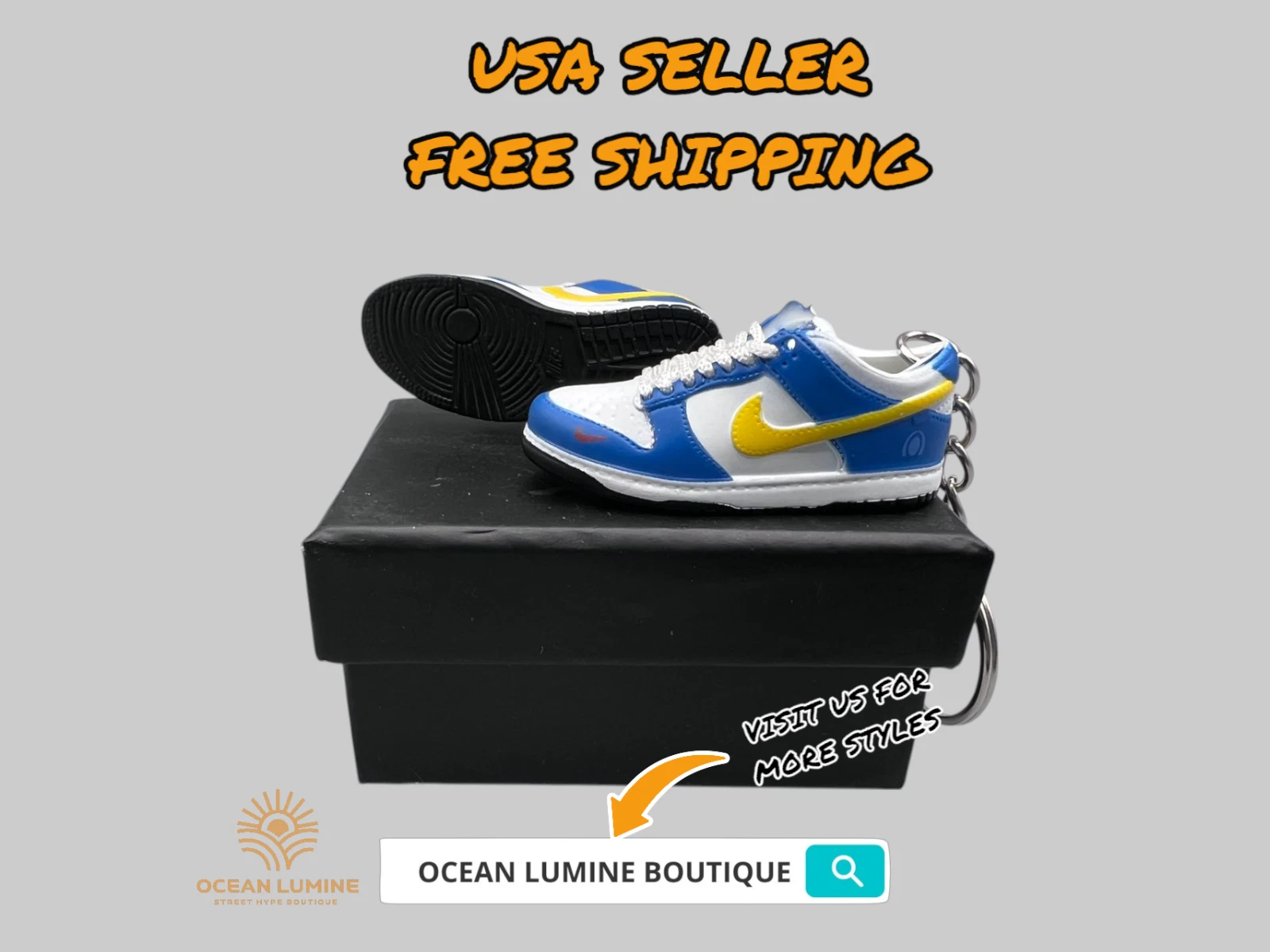 SB Dunk Low Mini Porte clés Baskets 3D, Baskets Basketball Boîte de Collection Options