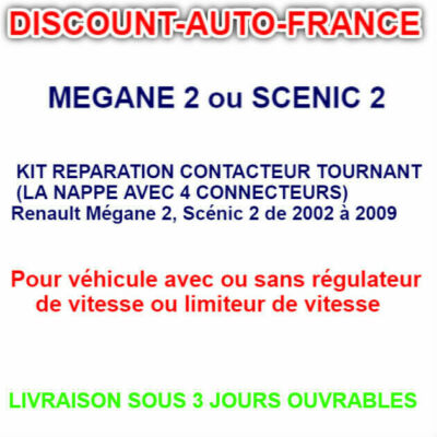 Contacteur Airbag Renault Mégane 2 Scenic 2 - Nappe FFC, Réf. 65212521, Neuf