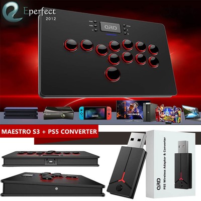 QRD Maestro S3 Wireless Leverless Controller f PS5 PS4 PS3 PC + Converter Bundle