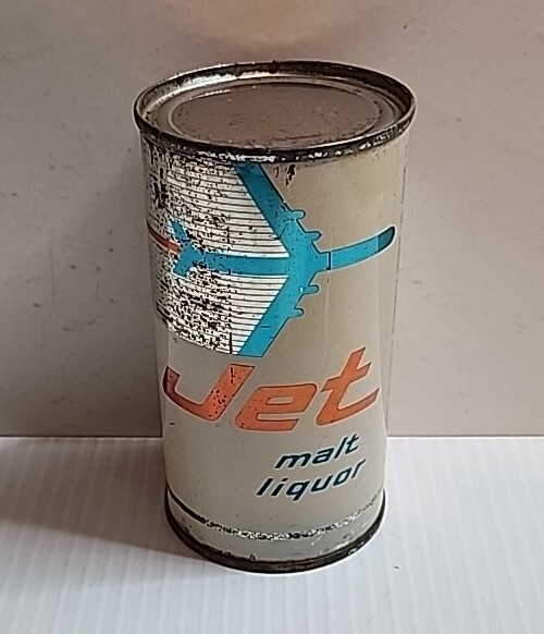 JET MALT LIQUOR FLAT TOP BEER CAN Airplane Air Force Chicago IL Bottom