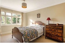 Original Antique Art Deco Walnut Standard 4ft 6 Double Bed Frame marquetry 