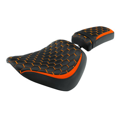 Black+Orange Driver & Passenger Seat Fit For Harley Softail Street Bob 18-23 US