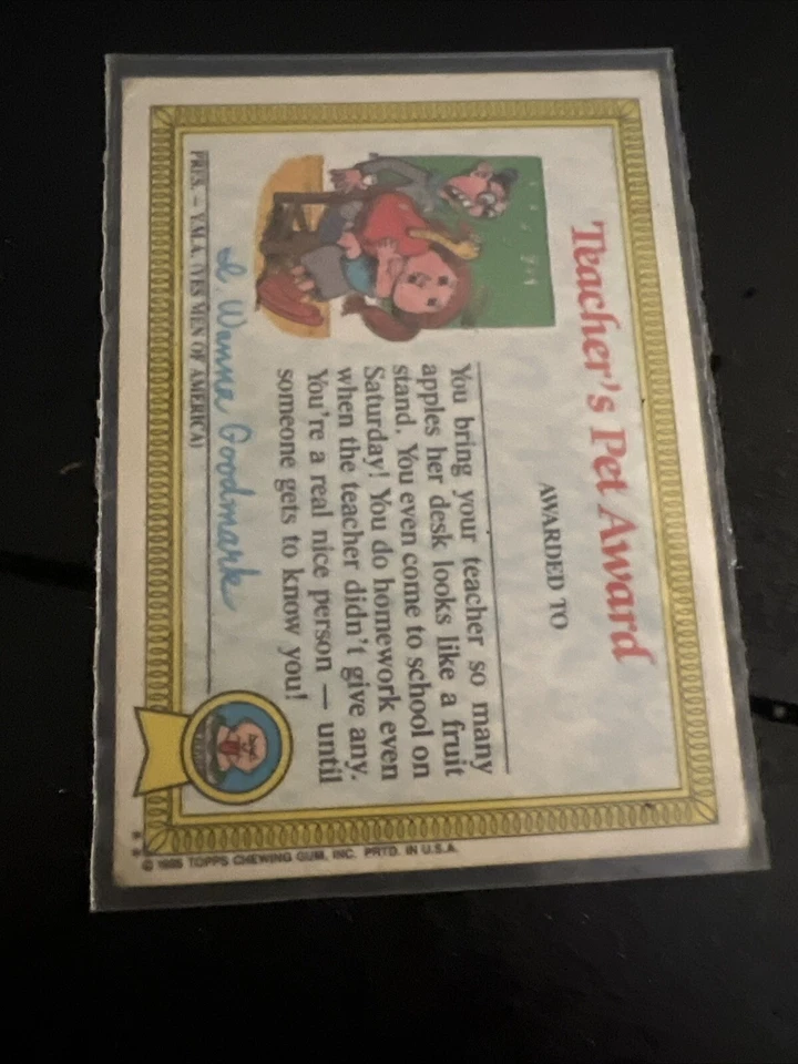 1985 GPK Garbage Pail Kids OS1 Series 1 Meltin' Melissa - Oozy Suzy #28a # 28b - Image 3 of 4