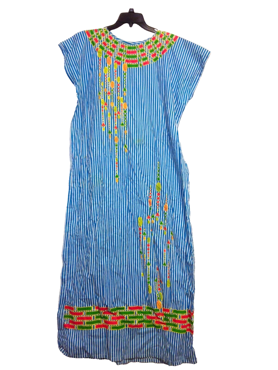 Ladies Sleeveless Maxi Striped/ Printed Lounging /Sleep Cotton Dress Size XL