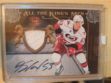 2011 CROWN ALL THE KINGS MEN GAME WEAR AUTO # 39 JEFF SKINNER, HURRICANES003/100