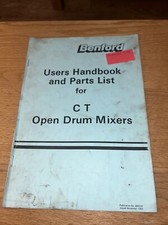 Benford CT Open Drum Concrete Mixer User & Spare Parts Book 1989 * Re- Printed *