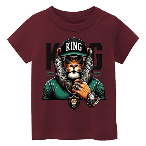 Kid's King Lion Short Sleeve T-Shirt For Animal Lover USA Funny Graphic Gift Tee - Picture 12 of 14