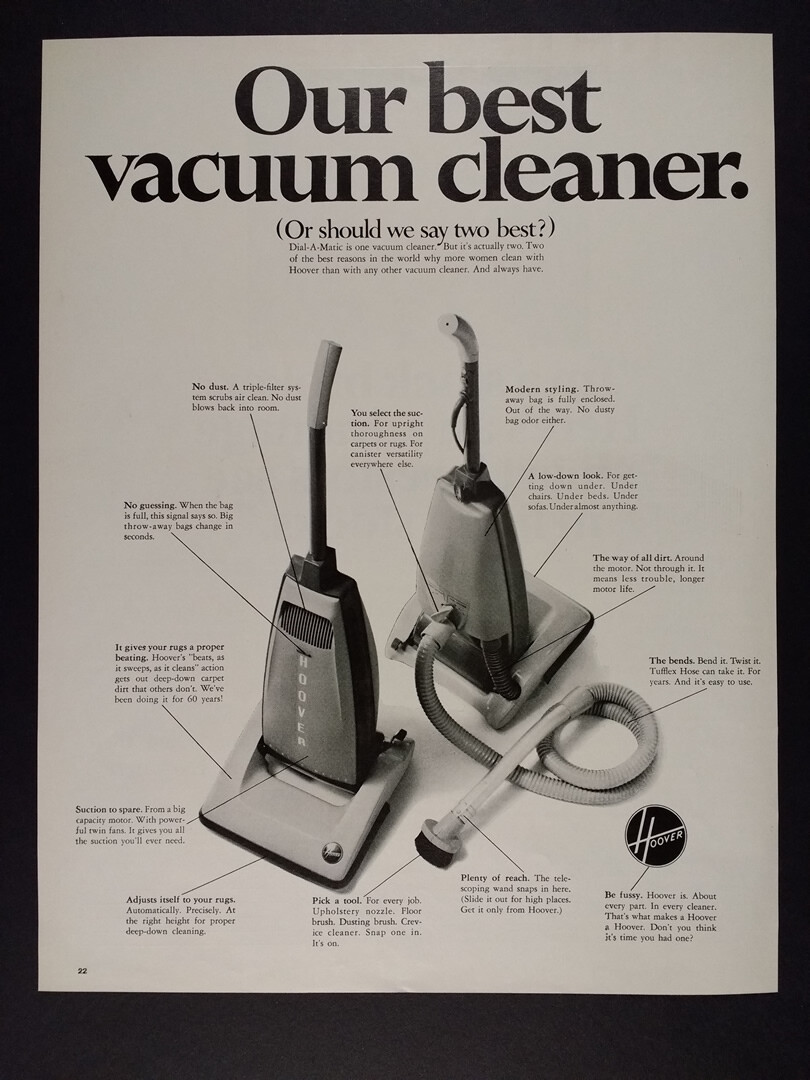1967 Hoover Dial-A-Matic Vacuum Cleaner vintage print Ad | eBay