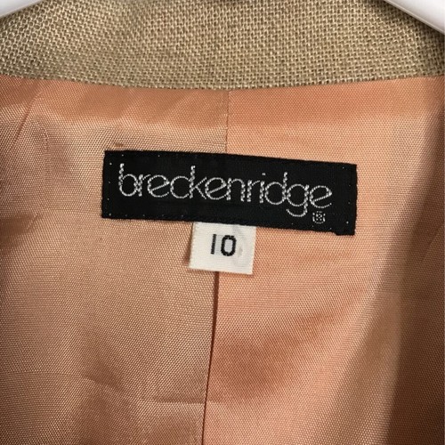 Breckenridge Womens Blazer Jacket Beige Waist Length Buttons Pockets Collar 10 - Picture 3 of 8