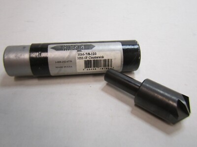 Countersinks Inc. HS6-7/8-120° Degree 7/8'' Countersink 6 Flute, High Speed Steel
