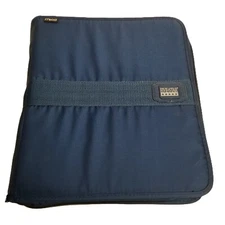 Mead Five Star Zippered Binder Computer Disc Storage Navy Blue Retro Office 90s
