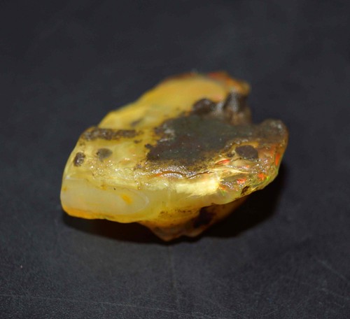 GIE Certified 53.65 Natural Ethiopian Black Opal Welo Fire Rough Loose Gemstone - Picture 8 of 8