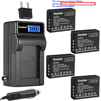 Kastar Battery LCD AC Charger for Fuji NP-W126 NP-W126S & Fujifilm X-T1 Camera