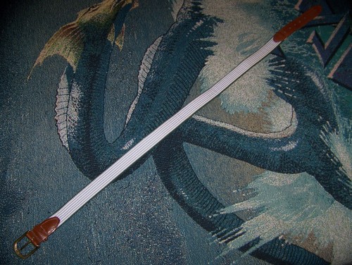 YRI Embroidered Woven Canvas & Leather Golf Belt PEACHTREE GOLF CLUB Sz 34 Green - Picture 12 of 12