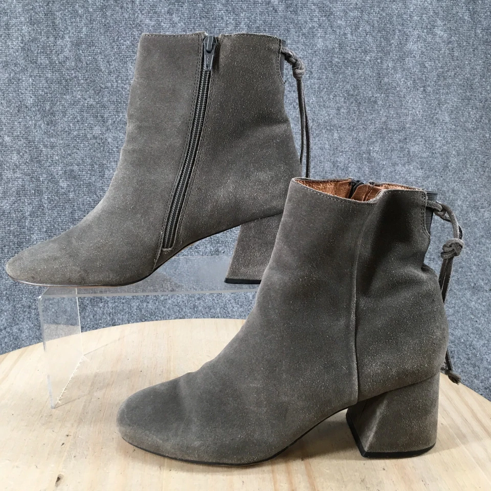 Corso Como Botas Mujer 9.5 M Informales Cremallera Lateral Botín Gris Gamuza Tacones Foto 2 de 4