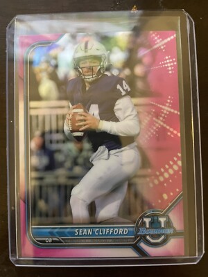 2021-22 Bowman University Sean Clifford Chrome Pink Refractor #69