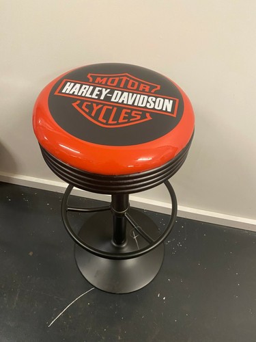 HARLEY DAVIDSON MOTORCYCLES PREMIUM BLACK BAR STOOL ADJUSTABLE HEIGHT - Picture 5 of 12