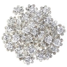 40 Pcs U-Shaped Flower Rhinestone Hair Pins Crystal Hair Accessories for Brid...