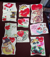 Animal Kids Valentine Cards Unsued w Envelopes Vintage Crafts 9