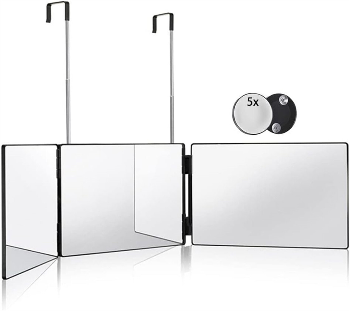 Colourtree TriFold Mirror for Haircuts 360° View for Men’s Grooming