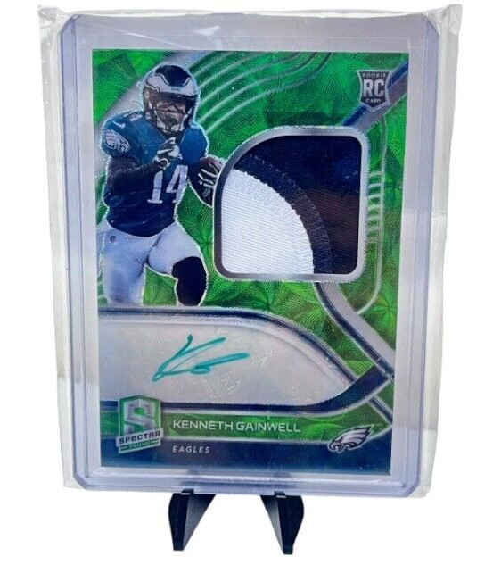 2021 Panini Spectra KENNETH GAINWELL Rookie RC Patch Auto /35 Prizm Neon Green
