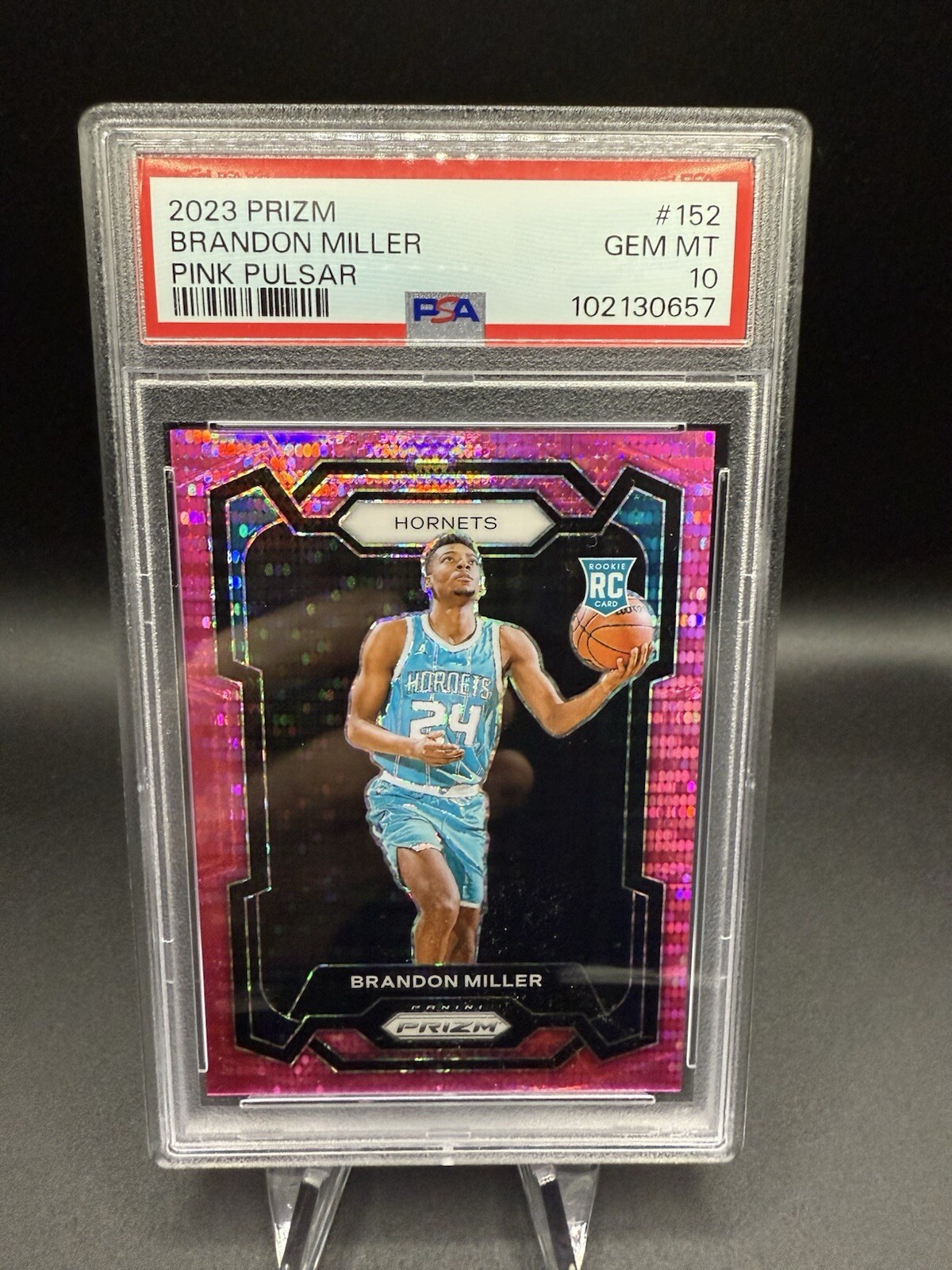 2023-24 Prizm Brandon Miller 152 Pink Pulsar 05/42 PSA Gem Mt 10. Low Pop
