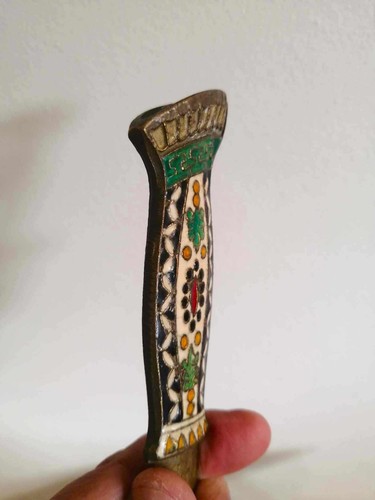 Brass Cloisonné Enameled Letter Opener - Double Headed Eagle & Peacock dagger/op - Picture 6 of 13