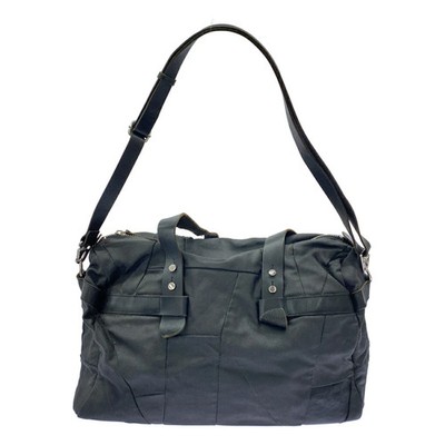 Diesel Black Gold 2Way Coated Leather Canvas Boston Bag Black