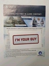 Assassin's Creed Rogue Limited Edition PlayStation 3 PS3 MISSION DLC INSERT ONLY