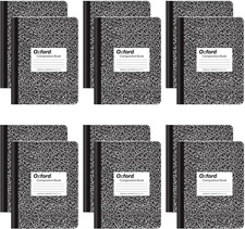 Composition Notebooks, Wide Ruled Paper, 9-3/4" x 7-1/2", Black Marble Covers, 1