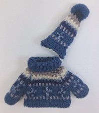 Boyd's Bear Outfit Lot Of 2 Berriman Fair Isle Sweater And Cap Hand Knit Retired