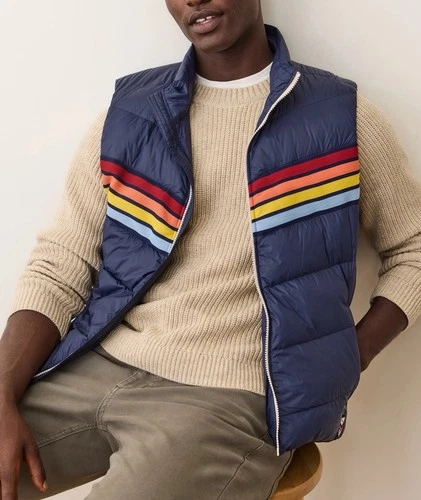 Marine Layer Bode Puffer Vest Men’s XL Navy $200 MSRP image 4