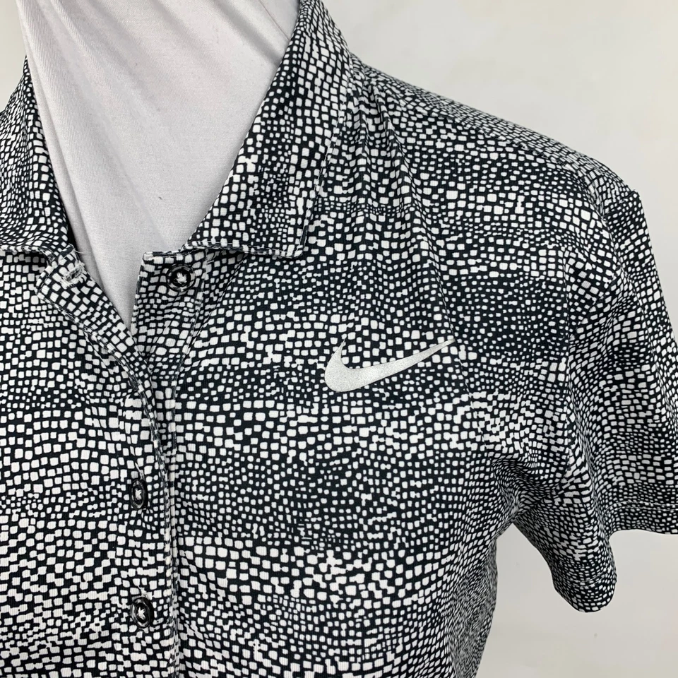 Camisa de Golf Nike Mujer S Pequeña Multi Punto Raya Dri Fit Polo Manga Corta *LOGOTIPO Foto 3 de 4