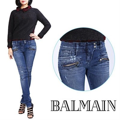 Balmain Damen Bikerhose blau Denim 5355 171N C3180 141451856