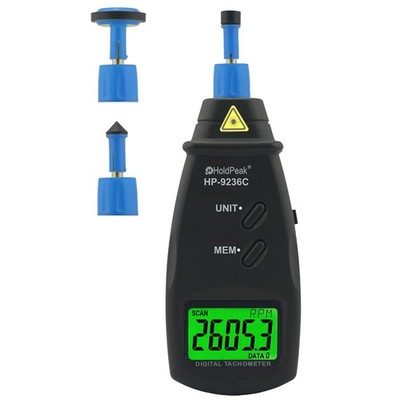 Digital Laser Contact Tachometer Photo 7.0-9999.9RPM Tach Meter Speed Gauge RPM