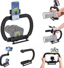 3-Shoe DSLR/Mirrorless/Action Camera Camcorder Phone Stabilizer 2-Hand-Hold