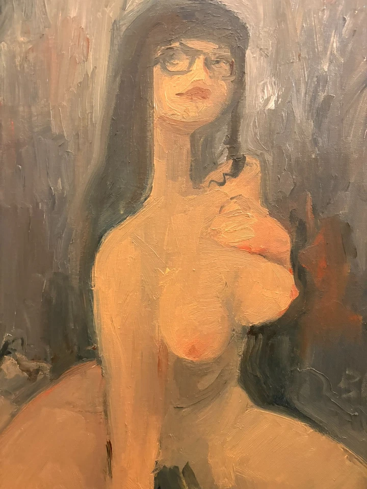 Boudoir Figure Portrait Cubism Disney Oil Painting 16x20 Canvas Original Signed - Image 3 of 3