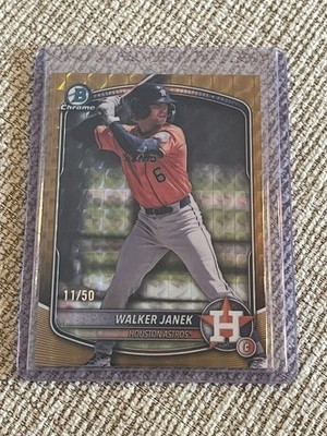 2025 Bowman Chrome Draft 1st Walker Janek Gold Geometric Refractor #11/50 Astros