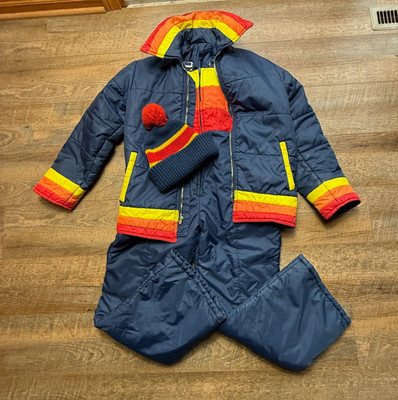 Vintage Montgomery Ward Ski Snow Jacket & Bibs Youth XL 18 RETRO 70's 80's