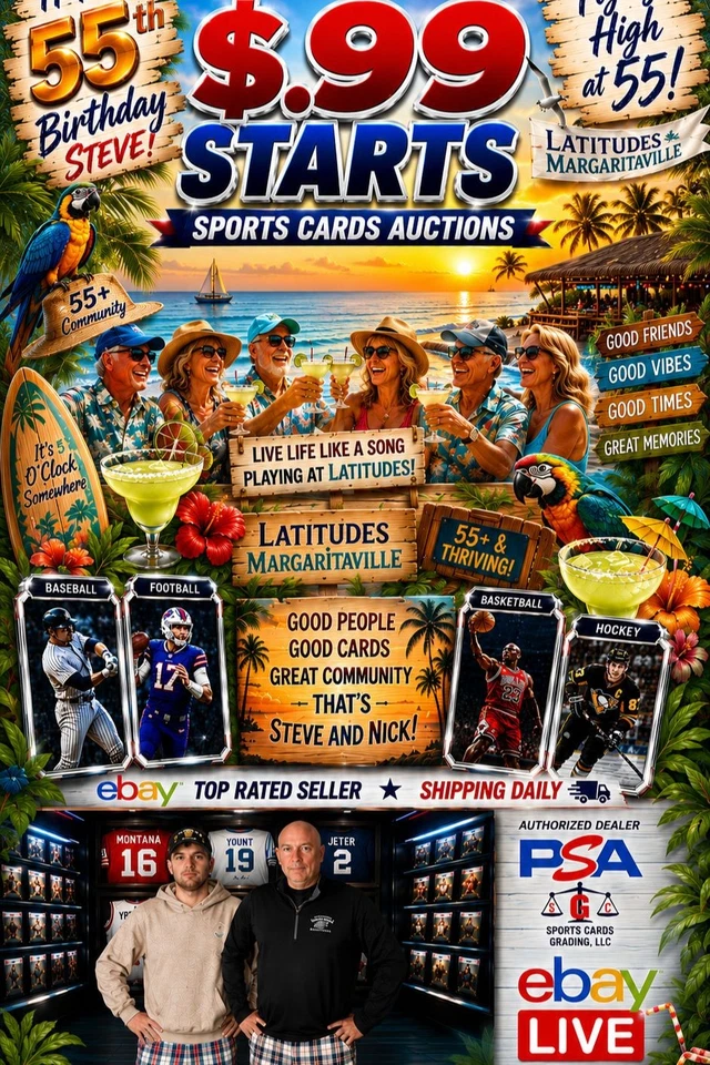Steve and Nick start .99 Auctions for Singles, Lots, PSA Slabs, Packs, etc.