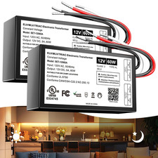 2PCS 12V 60W Dimmable LED Driver Triac ELV/MLV LED Transformer,Ul Listed