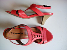 Tamaris Riemchen Sandalette echt Leder Rot Gr. 40 Neu