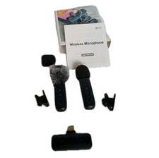 Wireless Microphone Mini Mic for iPhone/Android Phone, LED Display Lavalier...